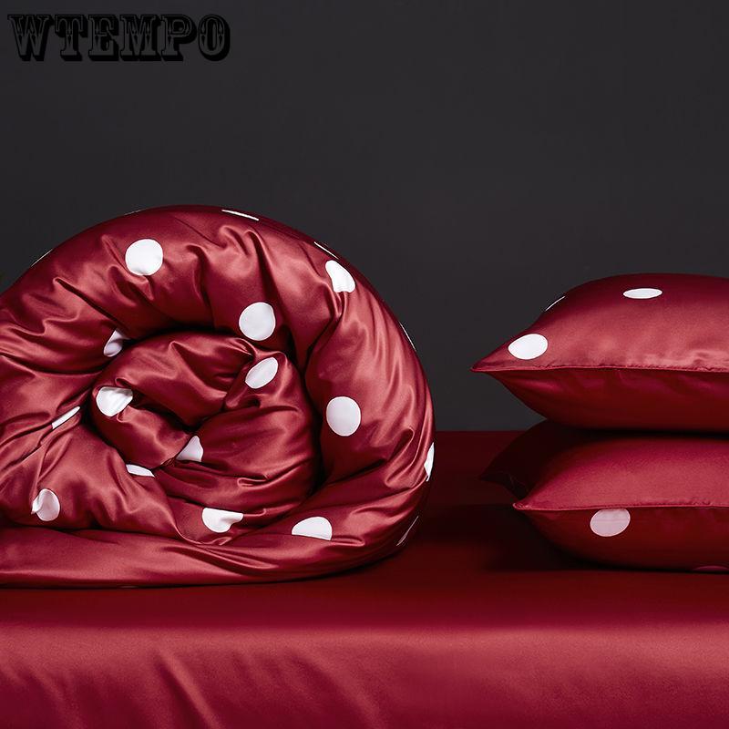 Quilt Cover Ice Silk Simulation Silk Solid Color Double Spell Simulation Silk Satin Soft Pillowcases