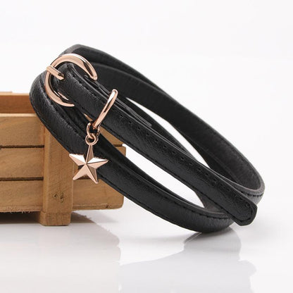 Ladies Star Pendant Decorative Thin Belt Fashion Belt Female Student Belt