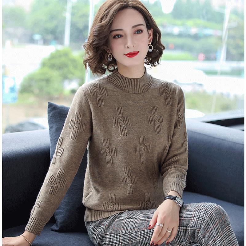 Knitted Sweaters Winter Women Casual High Neck  Sweater Female Long Sleeve Pullover Loose Jumper Tops