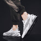 Fish Scale Knit Blade Sneakers Men Blade Breathable Shock -Absorbing Thick Platform Shoes