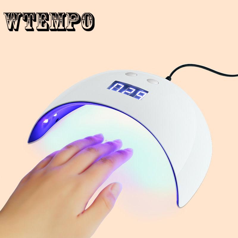 24W Led Lamp Nail Dryer Manicure Art Polishing Machine Tool Smart Sensor 12 LED Beads Nail Gel Dryer
