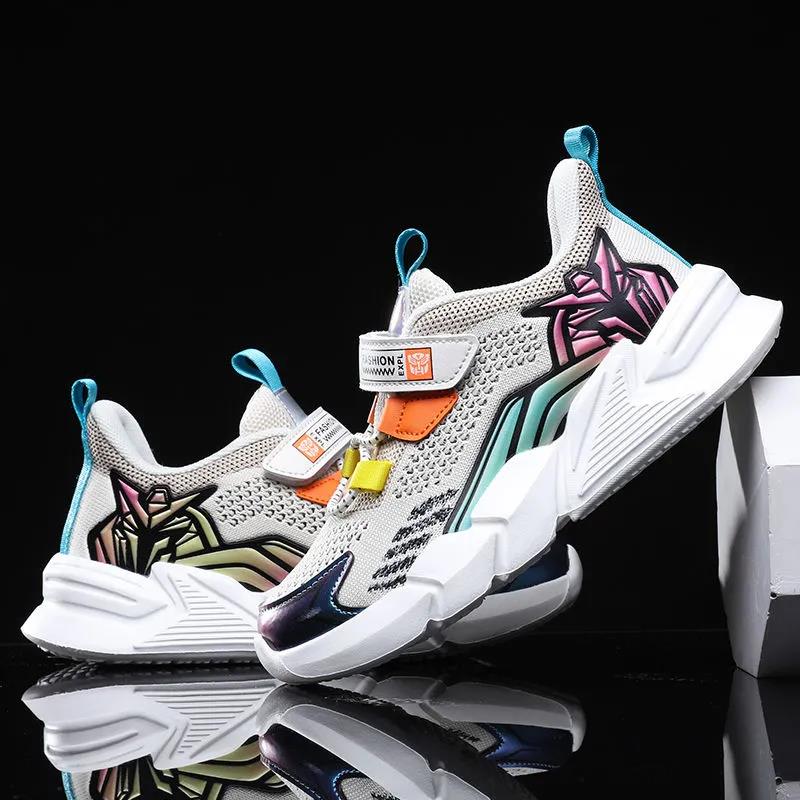 Children's Shoes Kids Spring and Summer Children's Sneakers Single Mesh Small Boys Running Big Children's Breathable Mesh Surface