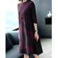 Autumn and Winter Elegant Temperament Bottoming Shirt Loose Jacquard Knitted Dress Mid-length Over The Knee Sweater Skirt