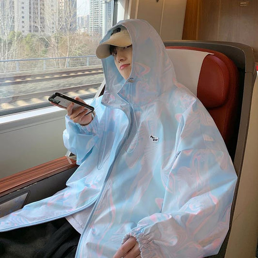 Spring Men's Jackets, Men's Tide, All-match Trend, Handsome, Loose, Handsome Gown, Spring and Autumn Men's Sun Protection Clothing