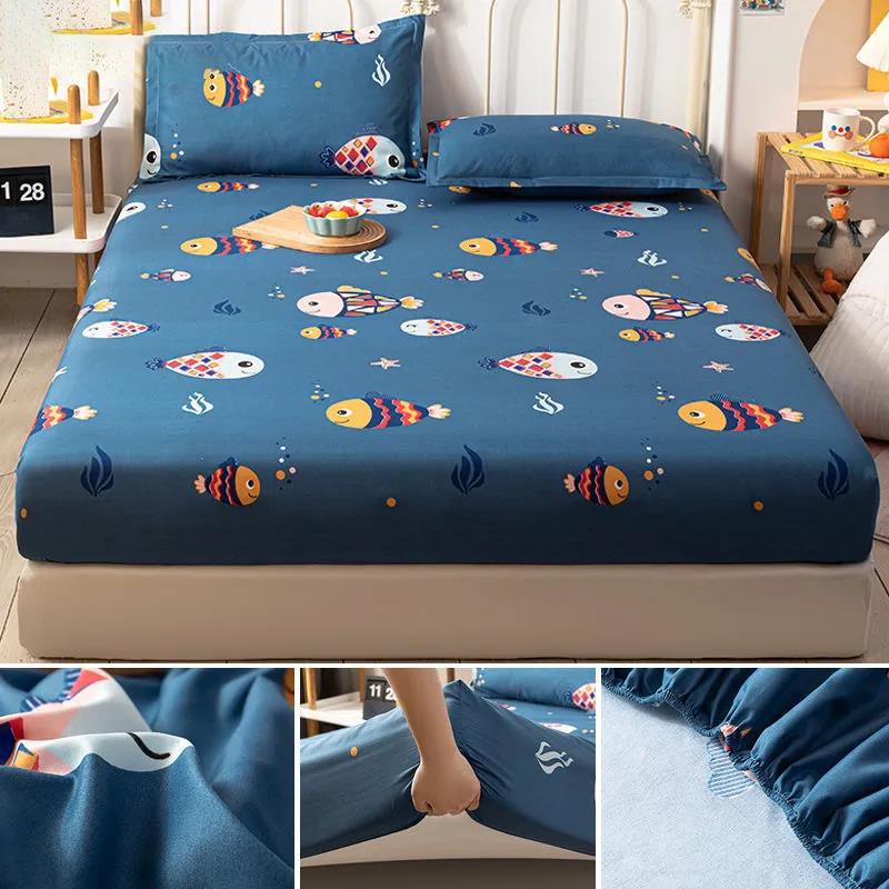 Pure Cotton Mattress Cover Single Piece Bed Cover Non-slip Fixed Bed Cover Simmons Mattress Dustproof Protective Cover