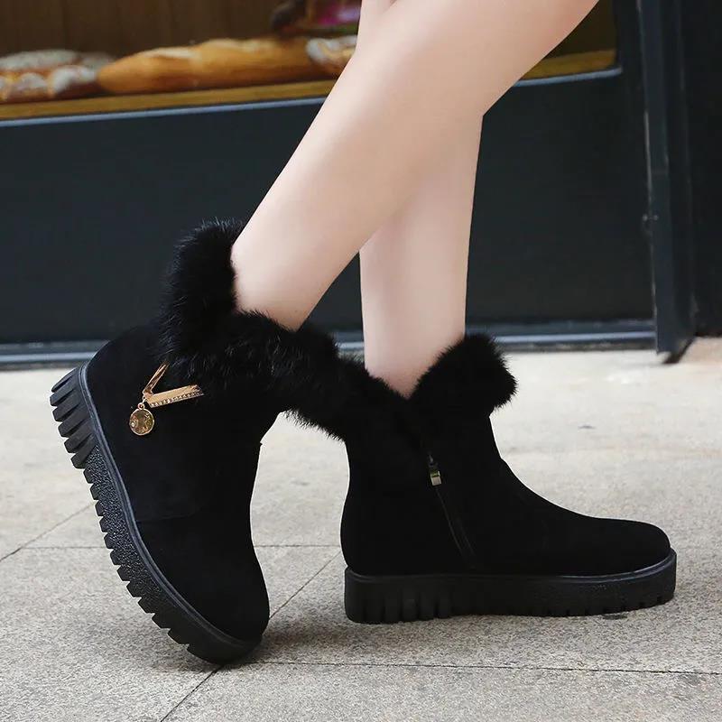 Winter Plus Velvet Snow Boots Women's Non-slip Warm Short Boots Thick Cotton Shoes