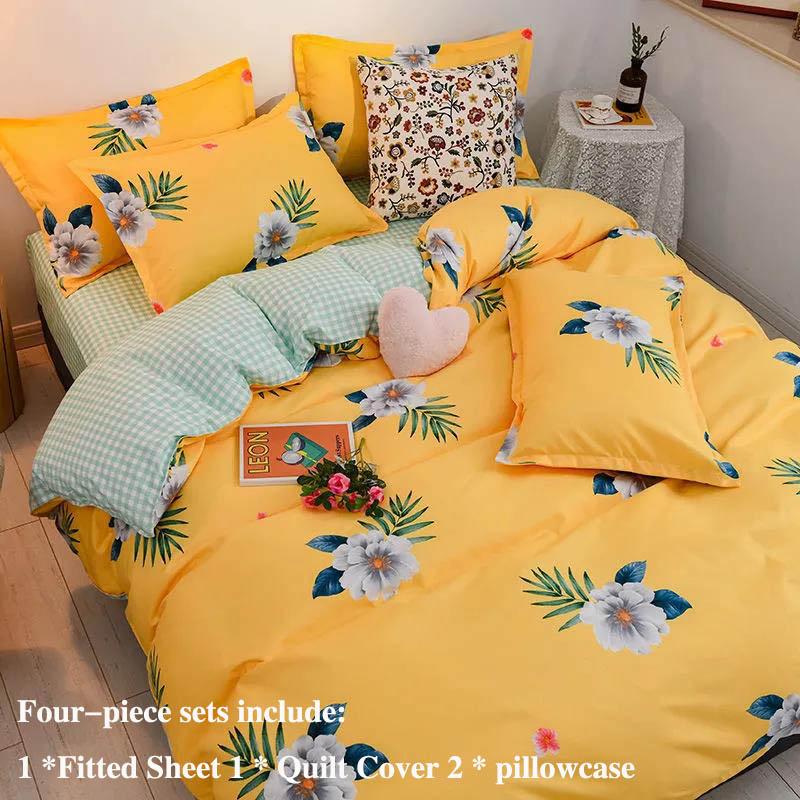 Bed Cover Bed Four Sets of Autumn and Winter Plus Thick Coating Cotton Home Bedding