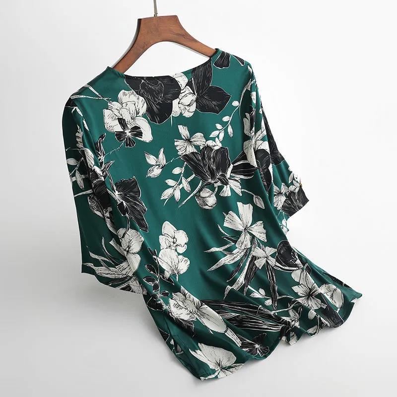 Women's Summer Plus Size Short Sleeve Top Printed Loose Versatile Round Neck T-Shirt