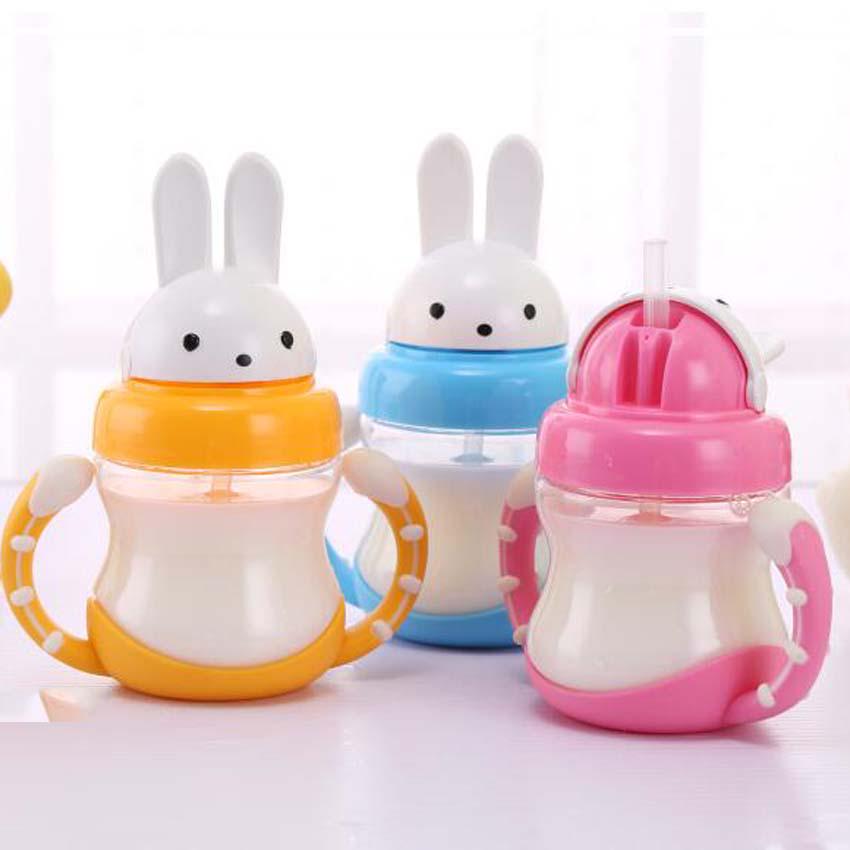 Wtempo High Quality 400ml Cartoon Kid Drinking Cup Straw Portable Rope Bpa Free Pp Children Feeding