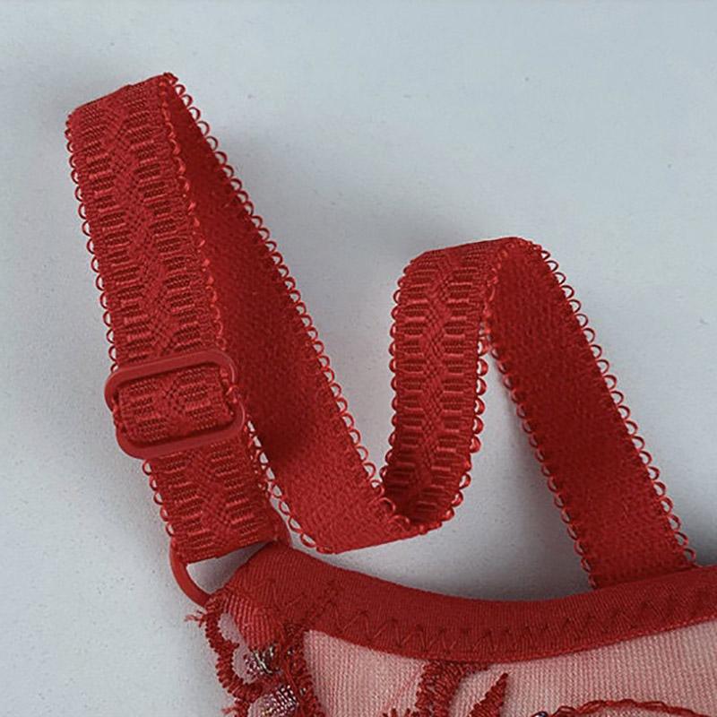 Sexy and Comfortable Gathering and Receiving Breast Adjustment Thin Section No Steel Ring Embroidered Women's Underwear Bra