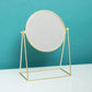 Round Rectangle Woman Desktop Makeup Mirror Zinc Alloy HD Thin Light Household Essentials 360° Rotation