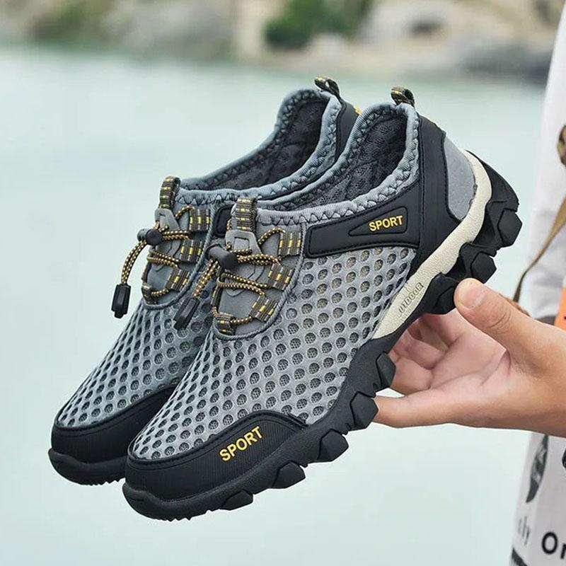 Breathable Outdoor Sports Net Shoes Men's Mesh Casual Summer Hiking Shoes Non-slip Mesh Hiking Men's Shoes