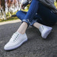 Women's Soft-soled Non-slip Flat Driving Shoes Breathable White Shoes
