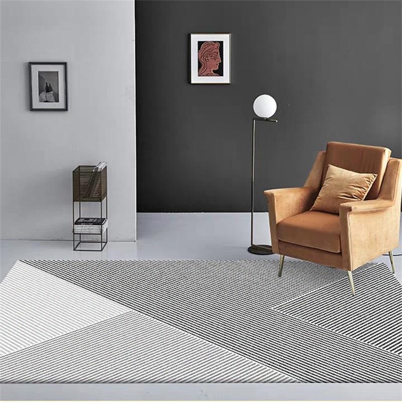Household Carpet Fashion Modern Simple Irregular Line Carpet Bedroom Living Room Door Mat Bedside Non-slip Carpet Floor Mat