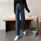 Spring Retro Hong Kong Style Thin High-waisted Jeans Women Wild Straight Loose Wide-leg Long Pants