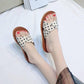 Women Fashion Flip Flops  Bohemia Bowknot Flax Linen Flip Flops Beach Shoes Wedges Bottom Slippers Sandals