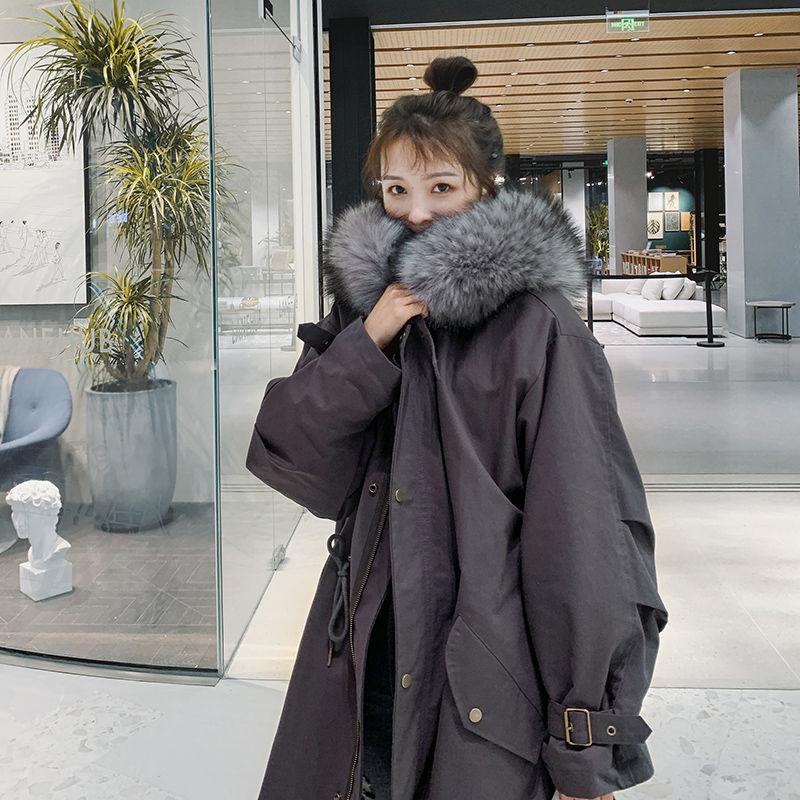 Parker Padded Jacket Women's Loose Tooling Plus Velvet Padded Padded Jacket