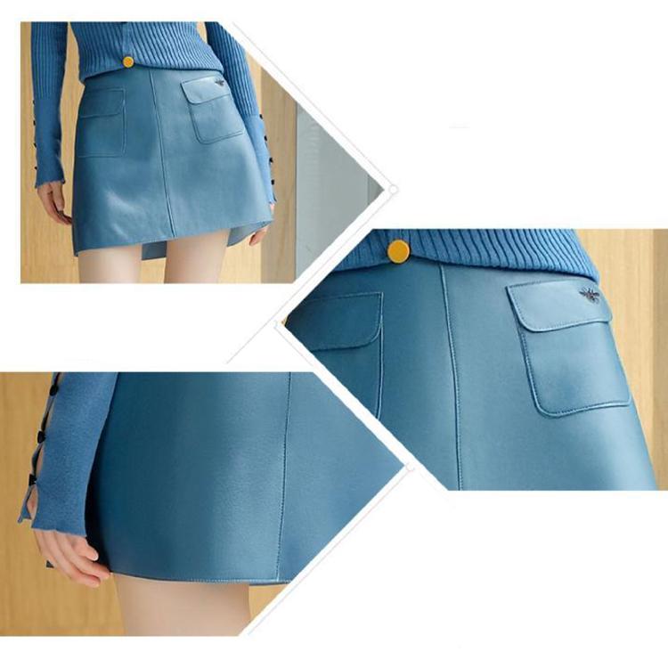 Summer Elegant Women Pu Leather Skirt Casual High Waist Skirt Ladies A-line Short Embroidered Skirts