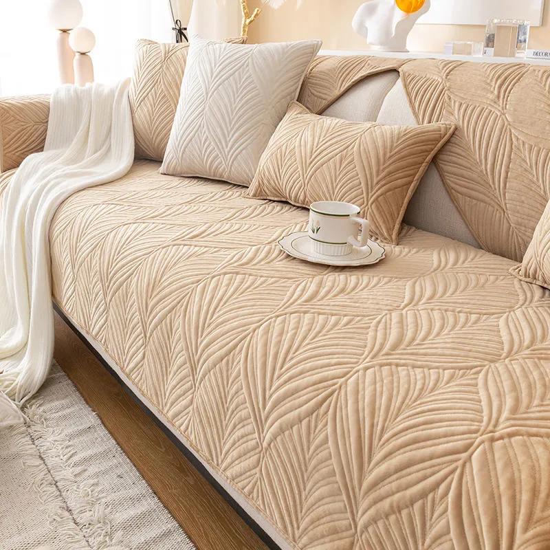 Sofa Cushion Four Seasons General Fabric Living Room Non-slip High-end Nordic Simple Thick Cushion Winter Plush Cover Towel