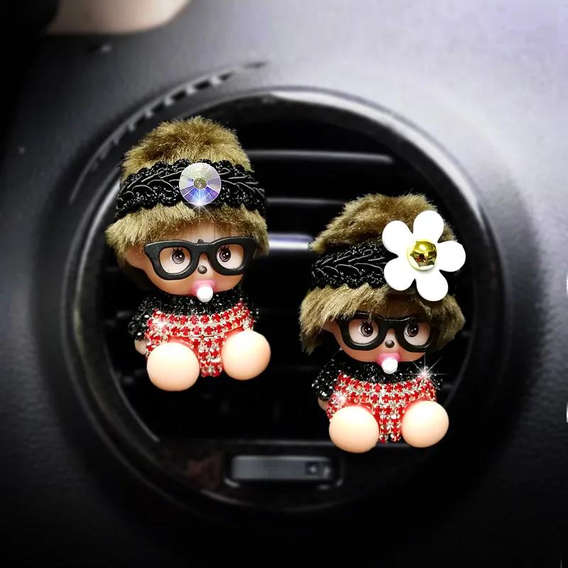 Mini Doll Aroma Diffuser Car Air Conditioning Outlet Plug-in Creative Decoration  Accessories