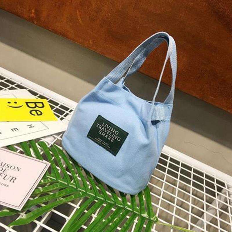 Korean Version of Literary and Artistic Leisure One-shoulder Canvas Bag Female Bag Mini Mummy Bag Small Fresh Bucket Bag