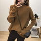 Pofulove Plus Size Thick Half Turtleneck Sweater Women Autumn Winter Loose Knitted Bottoming Shirt