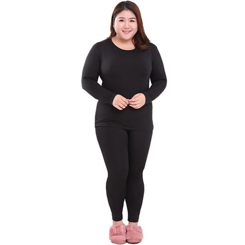 Plus Fat Plus Size Fat Sister Qiuyi Long Trousers Ladies Suit Wear Tight Winter Warm Bottoming Shirt
