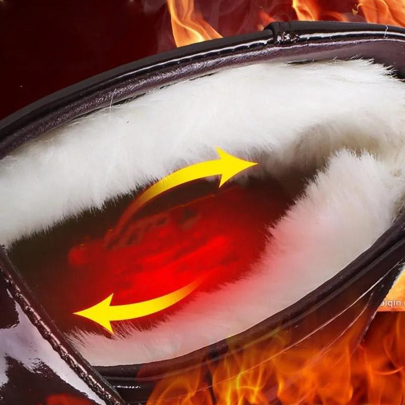 Cotton Shoes Men's Winter Warm and Velvet High-top Leather Shoes Business Casual Cotton Shoes Middle-aged and Elderly Leather Shoes