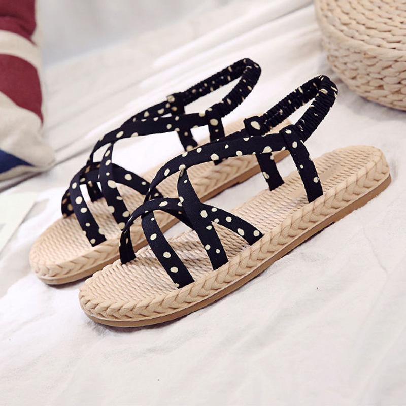 Summer Sandals for Female Students Korean Version of Wild Fairy Style Sandals and Slippers Female Flat Sandals for Outer Wear