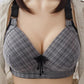 Plus Size Upper Support Adjustable Thin Section No Steel Ring Gathering Photosensitive Surface Cotton Fabric Soft and Comfortable Breathable Bra