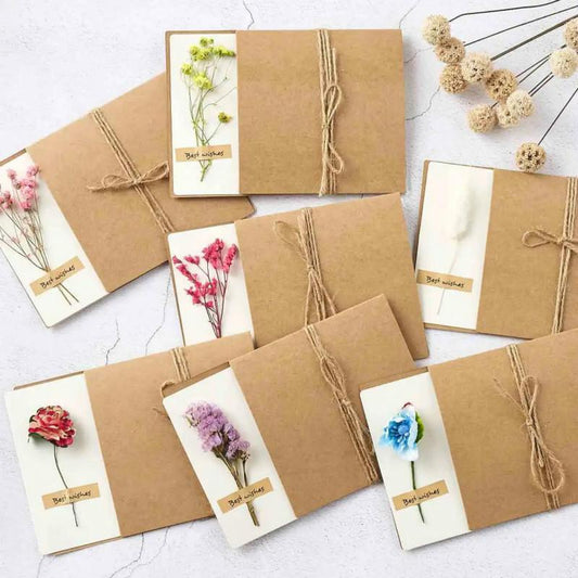10 Mother's Day Cards Creative Handmade Activities Small Cards Thank You Message Cards Birthday Wishes Dried Flower Cards