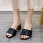 Women's Shoes  Summer Slippers  Open-toe Women's Outer Wear Thick-heeled High-heeled Square-toed Sandals   Slippers