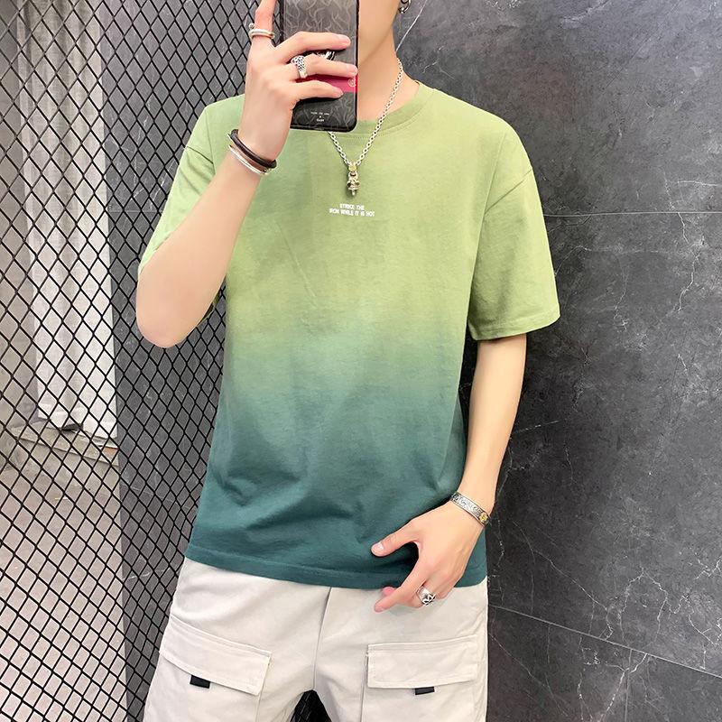 Summer Trend Gradient Color Wild Loose Short-sleeved T-shirt