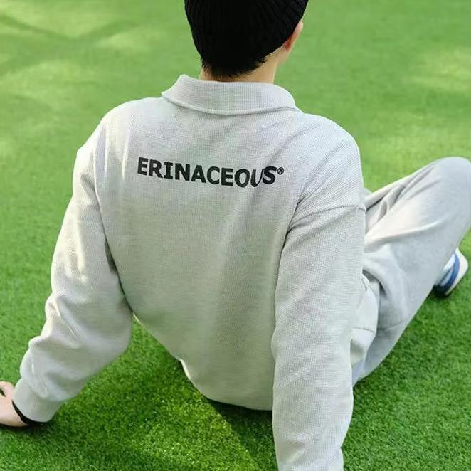 Male Lapel Sweater Loose POLO Wild Trend Spring  Handsome Waff INS Comfortable and Warm Breathable Cotton Hoodie