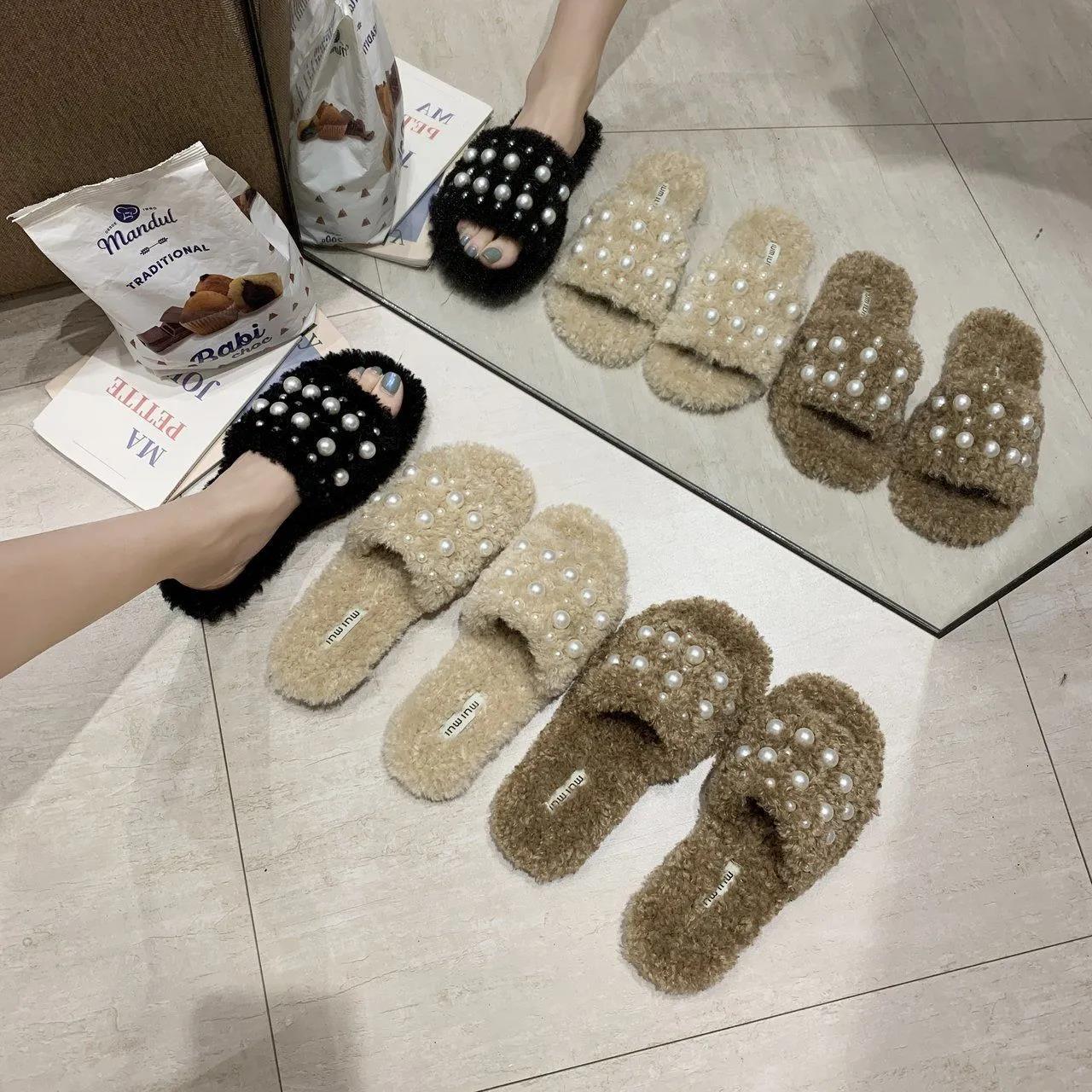 Autumn and Winter Ladies Fashion Cotton Slippers Warm Flat Shoes Indoor and Outdoor Casual Shoes
