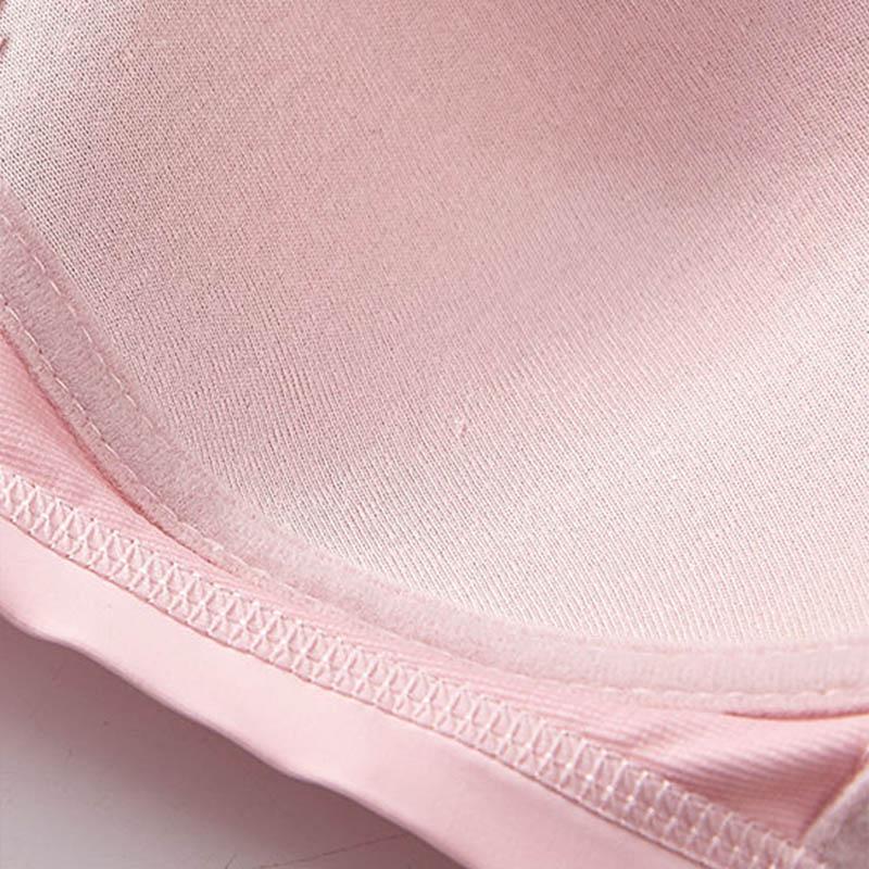 Ladies Large Size Underwear Gathering No Steel Ring Glossy Solid Color Simple Style Breathable Lightweight Adjustable Bra