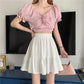 Black Skirt Women's Summer High Waist Umbrella Skirt White Skirt A-line Short Skirt