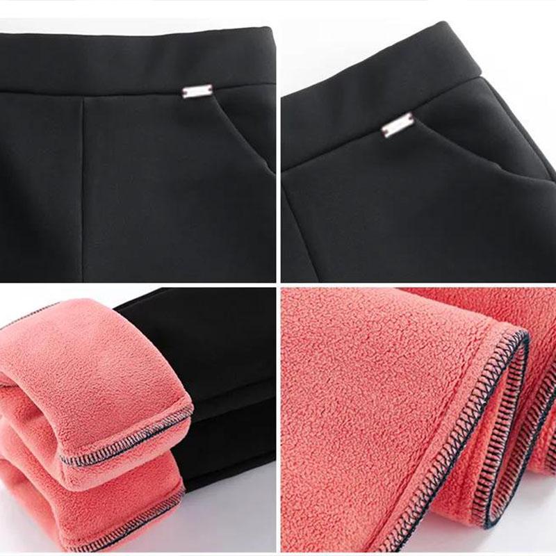 Plus Fleece Leggings Women's Outer Wear Black Winter Nine-point Feet Pants Tight-fitting High-waist Thickened Women's Trousers