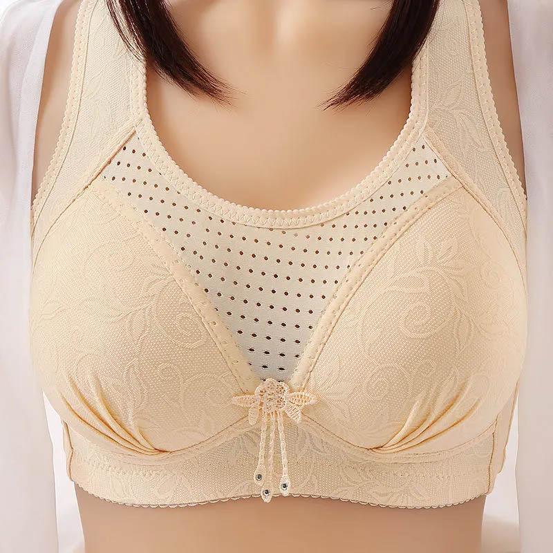 Large Size Gathering Anti-glare Anti-sagging Beautiful Back Thin No Steel Ring Stereotyped Breathable Soft Bra