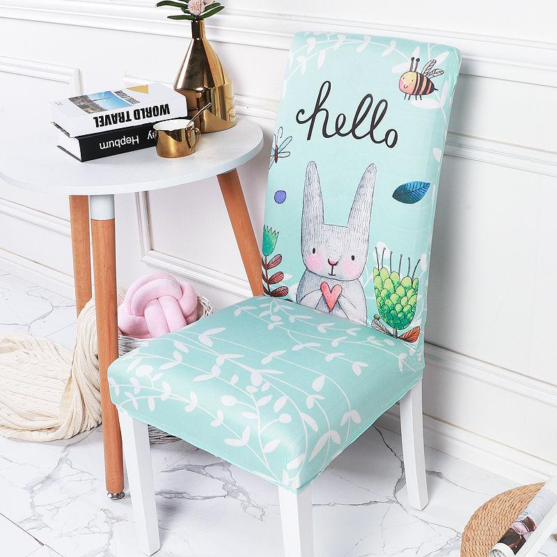 2/4/6pcs Printed Dining Chair Cover Stretch Anti-dirty Elastic Seat Cover Used for Wedding Party Home Kitchen Dining Room Office Living Room