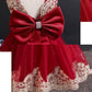 Children's Dress Skirt Girl Baby Lace Bow Dress Temperament Sleeveless Open Back Lace Plaid Skirt Tutu Skirt Waist A-line Skirt