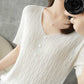 Ice Silk Short-sleeved T-shirt Women Loose All-match Large Size Top Outer Wear Bottoming Sweater