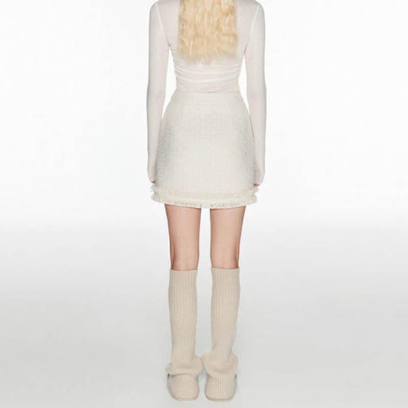 Daily JK Student Knee Pads Matching Crazy Plus Distribution Color Bunch of Stockings Over Knee Knit White Leggings Set