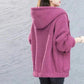 Lamb Velvet Sweatershirt Women's Autumn Winter Loose Cardigan Long-sleeved Hooded Thick Coat Solid Color Zipper Jacket Top