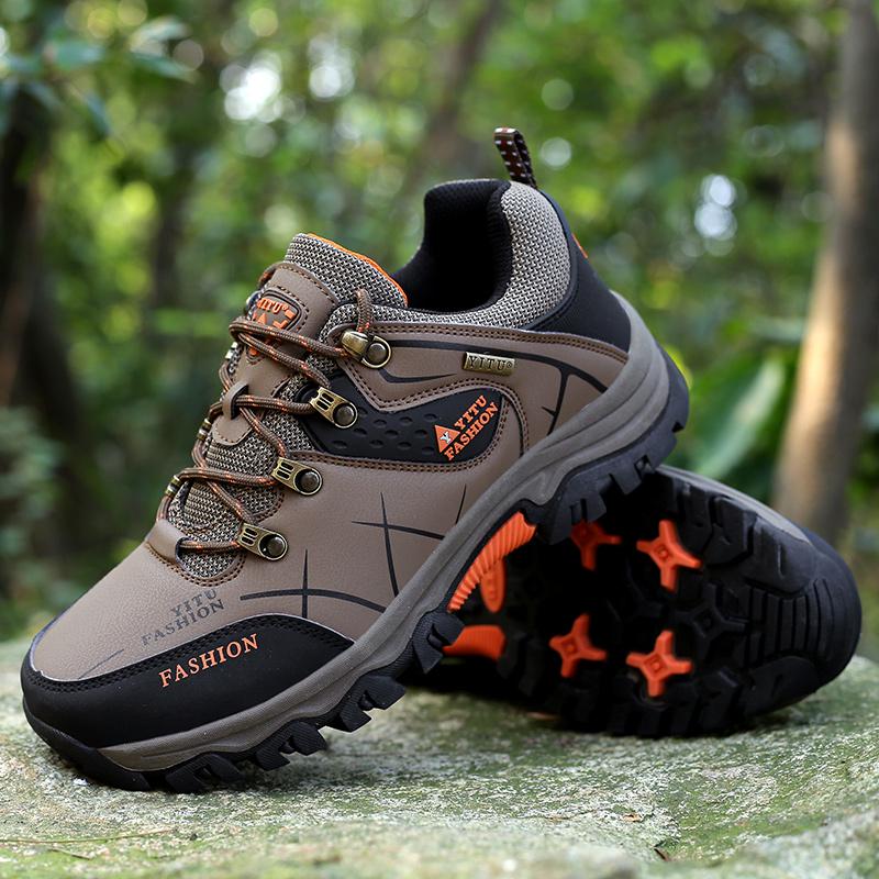 Men's Hiking Boots Waterproof Leather Boots Non-slip Large Size Boots