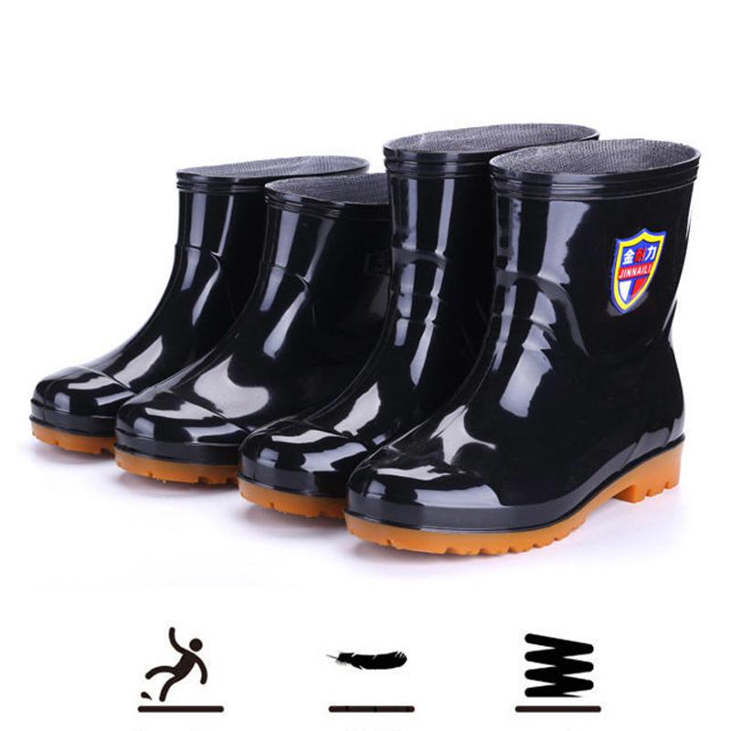 Four Seasons Fashion Men's Short Tube Waterproof Rubber Shoes Water Boots Non-slip Rain Boots Work Rain Boots