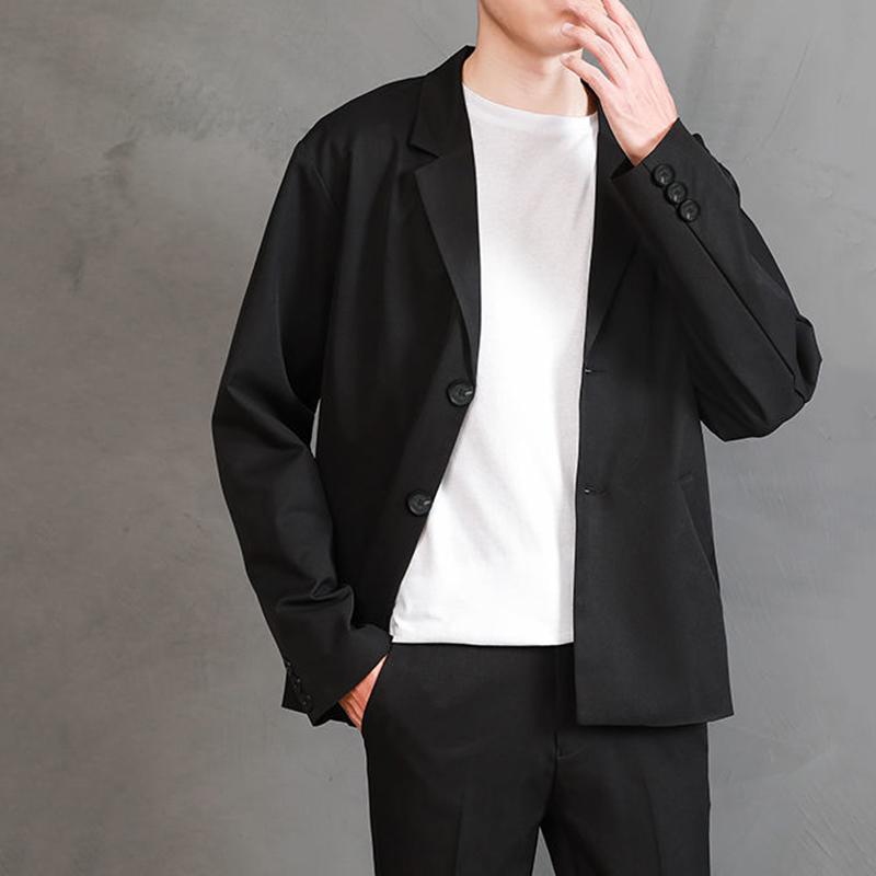 Men's Casual Top Loose Suit Jacket Short Suit Uniform Long-sleeved Warm Jacket Simple Design Temperament Handsome Jacket