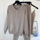 3pcs/set Knitted Sweater Suit Casual Chain Vest Knitted Jacket + Elastic Pants Three-piece Sets Women Outfits