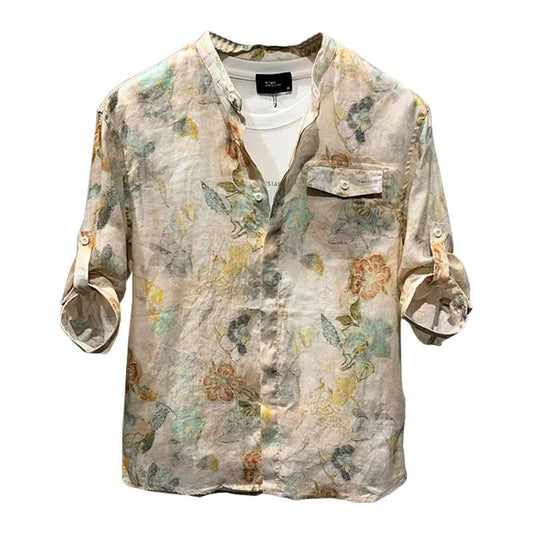 Shirt Men's Summer Flower Shirt Youth Trend Loose Personality Shirt In The Sleeve Casual Shirt