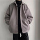 Warm Woolen Jacket Coat All-match Loose Thickened Lapel Woolen Coat Men and Women Casual Long-sleeved Zipper Jacket